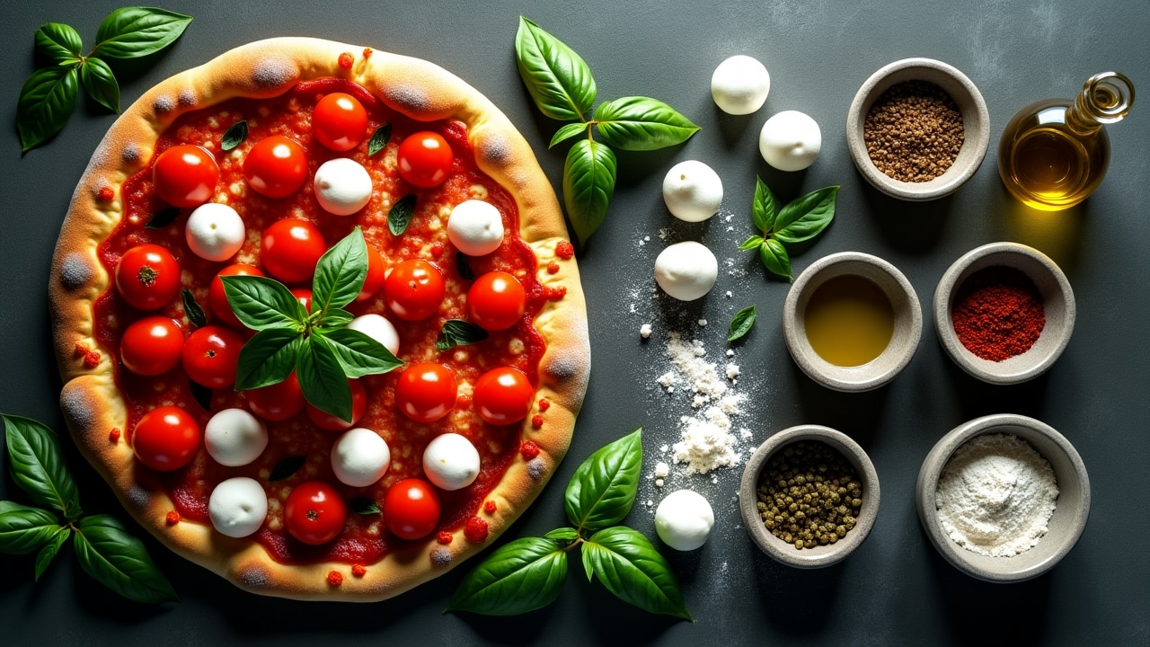 Fresh pizza ingredients